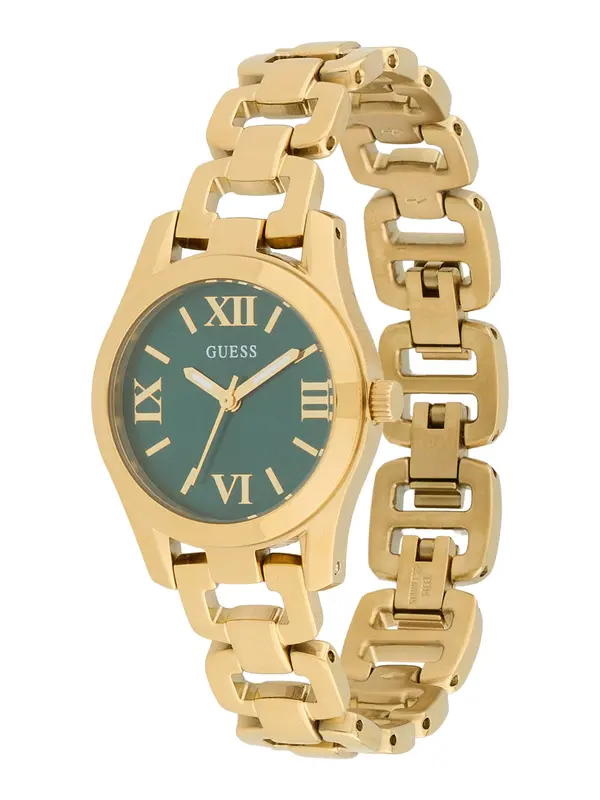 GUESS GUESS Analogna ura 'VEDA'  zlata / temno zelena