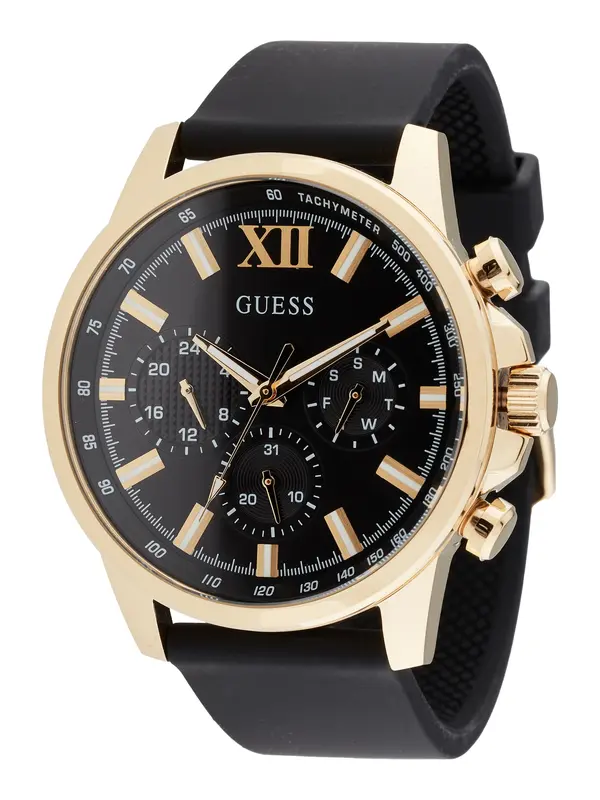 GUESS GUESS Analogna ura 'Walker'  zlata / svetlo siva / črna