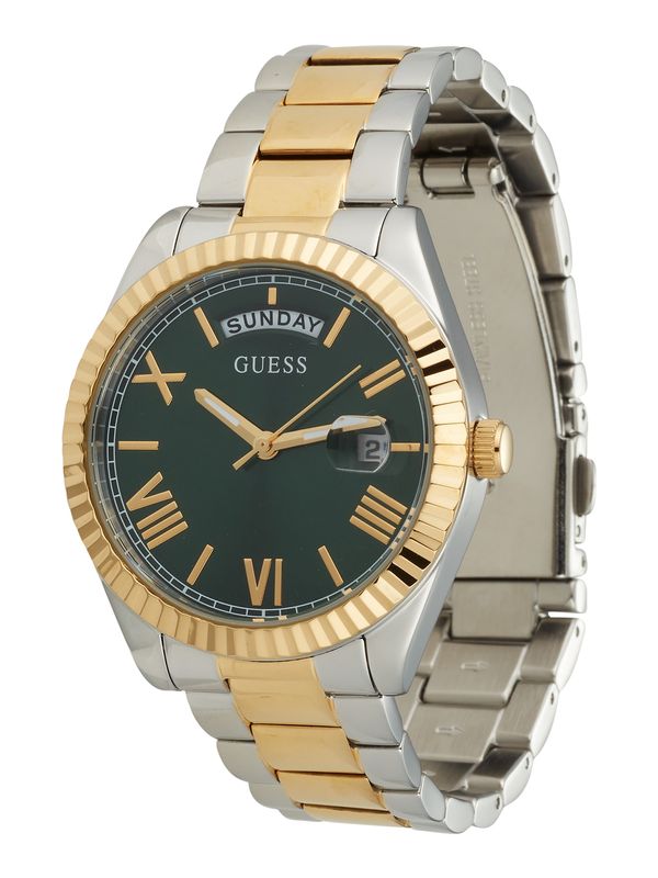 GUESS GUESS Analogna ura  zelena / temno zelena / srebrna