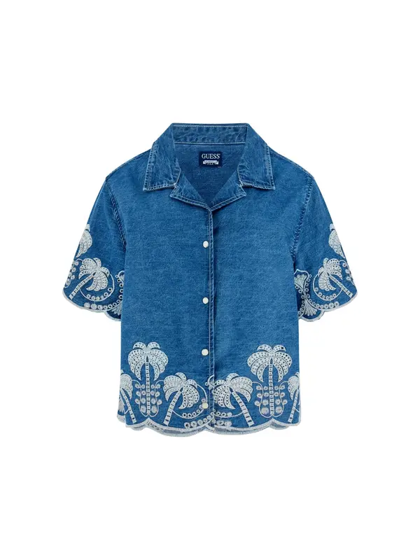 GUESS GUESS Bluza 'PETRA'  moder denim / bela