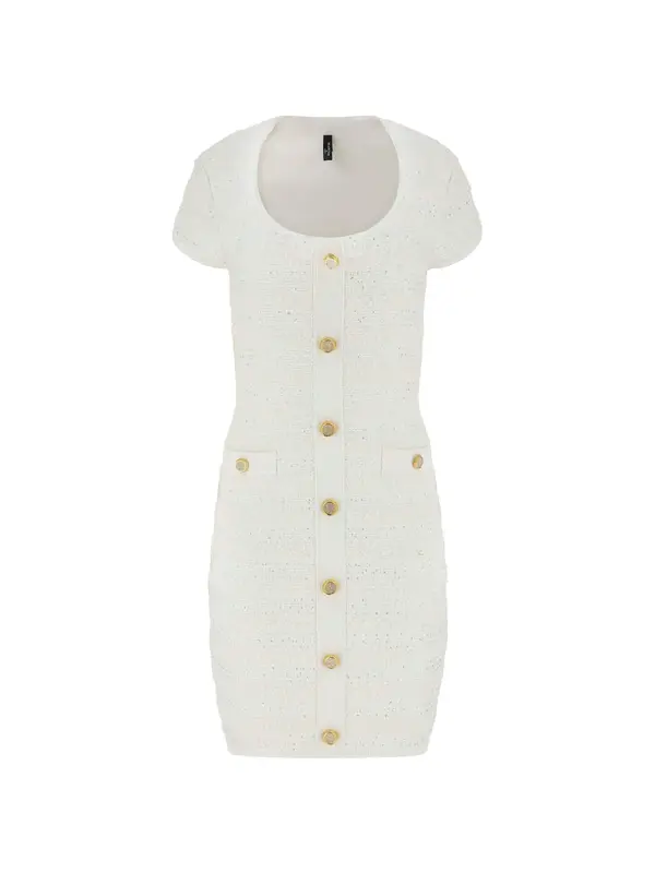 GUESS by Marciano GUESS by Marciano Pletena obleka 'Clara'  srebrna / bela