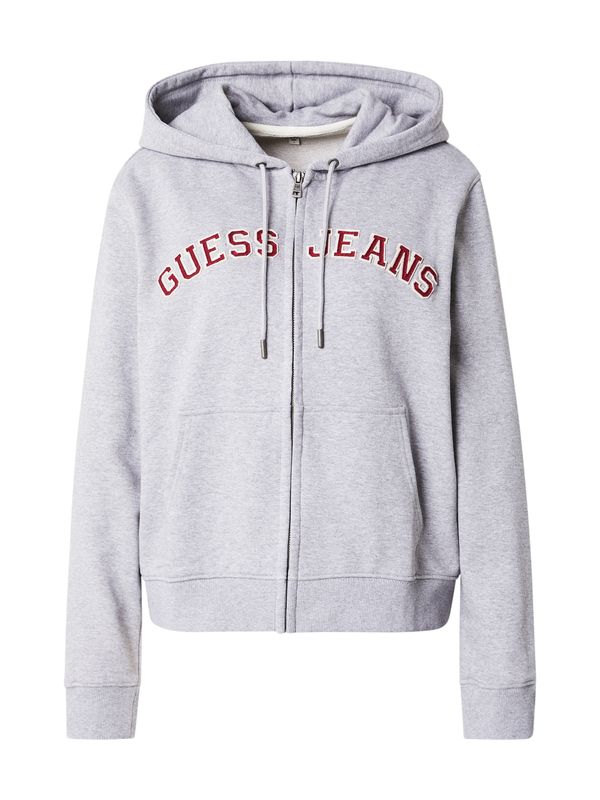 GUESS JEANS GUESS JEANS Jopa na zadrgo  pegasto siva / temno rdeča / bela