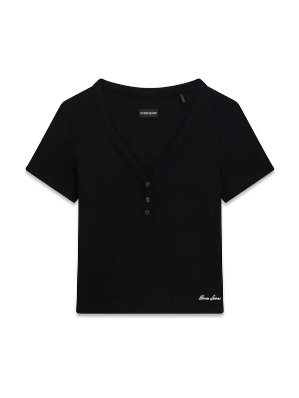 GUESS JEANS GUESS JEANS Majica  črna / bela