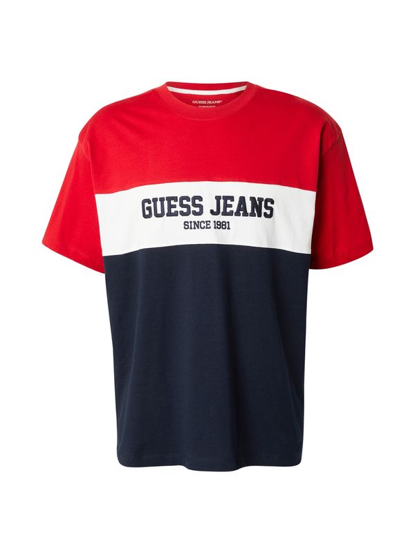 GUESS JEANS GUESS JEANS Majica  mornarska / rdeča / bela