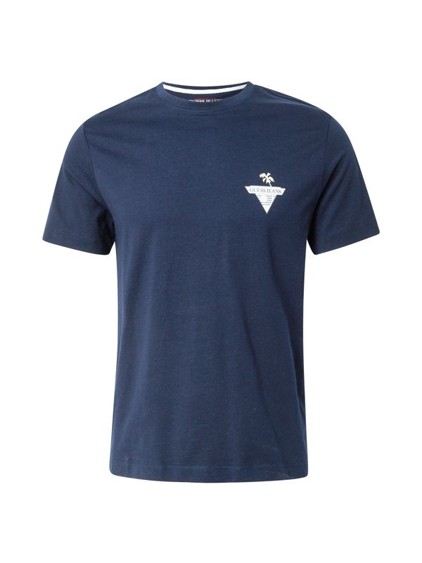 GUESS JEANS GUESS JEANS Majica  svetlo modra / temno modra / pastelno rumena