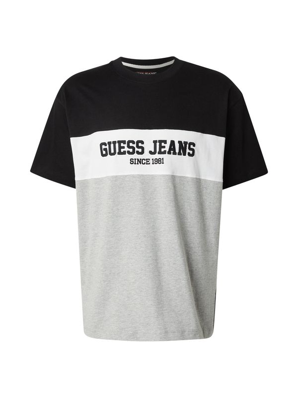 GUESS JEANS GUESS JEANS Majica  svetlo siva / črna / bela