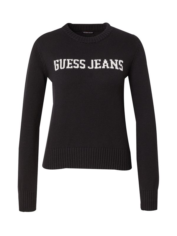 GUESS JEANS GUESS JEANS Pulover  črna / bela