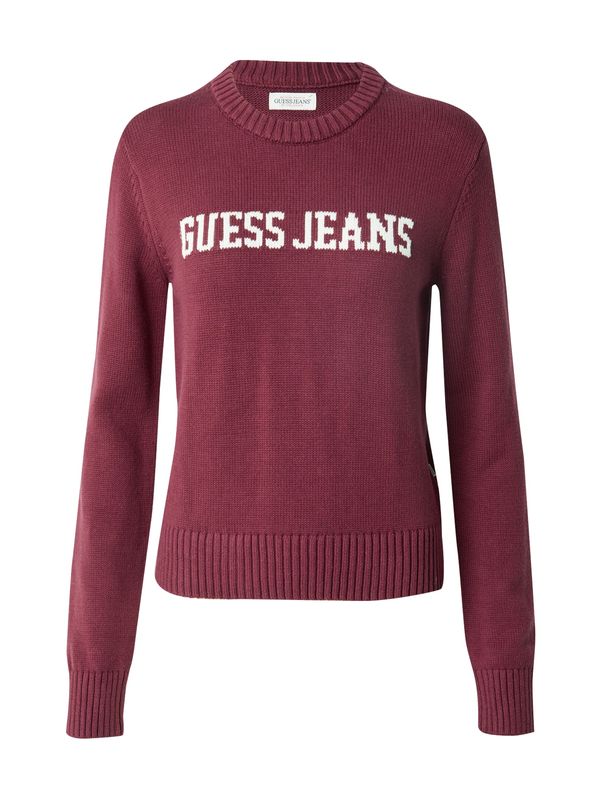 GUESS JEANS GUESS JEANS Pulover  magenta / bela