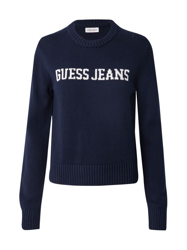 GUESS JEANS GUESS JEANS Pulover  mornarska / bela