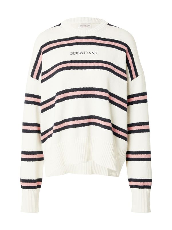 GUESS JEANS GUESS JEANS Pulover  roza / črna / bela