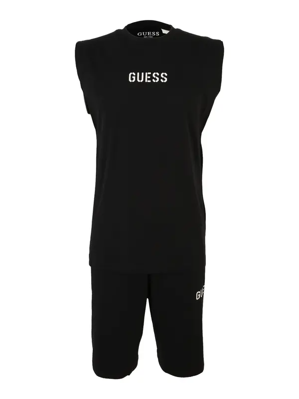 GUESS GUESS Kratka pižama 'MALCOLM'  črna / bela