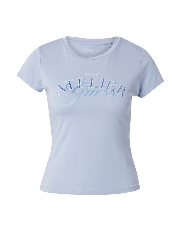 GUESS GUESS Majica 'ATELIER'  marine / nebeško modra / svetlo modra / bela