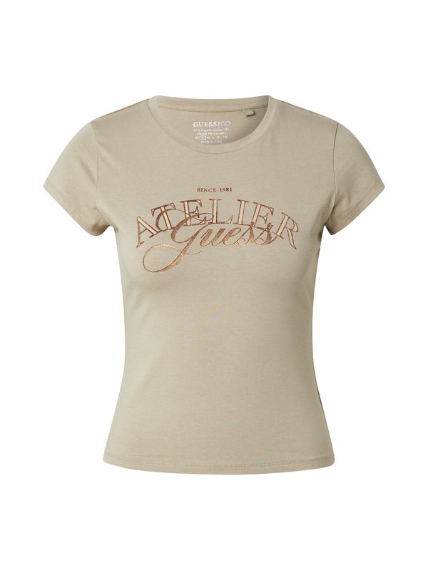 GUESS GUESS Majica 'ATELIER'  zlata / kaki