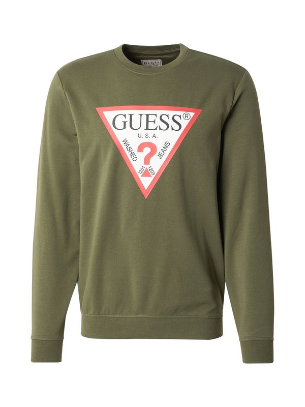 GUESS GUESS Majica 'AUDLEY'  oliva / rdeča / off-bela