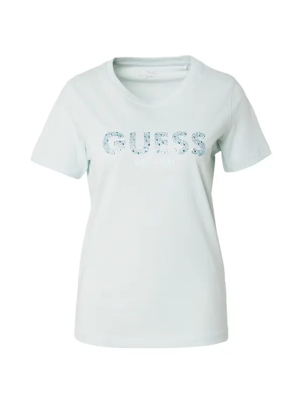 GUESS GUESS Majica  azur / pastelno modra / off-bela