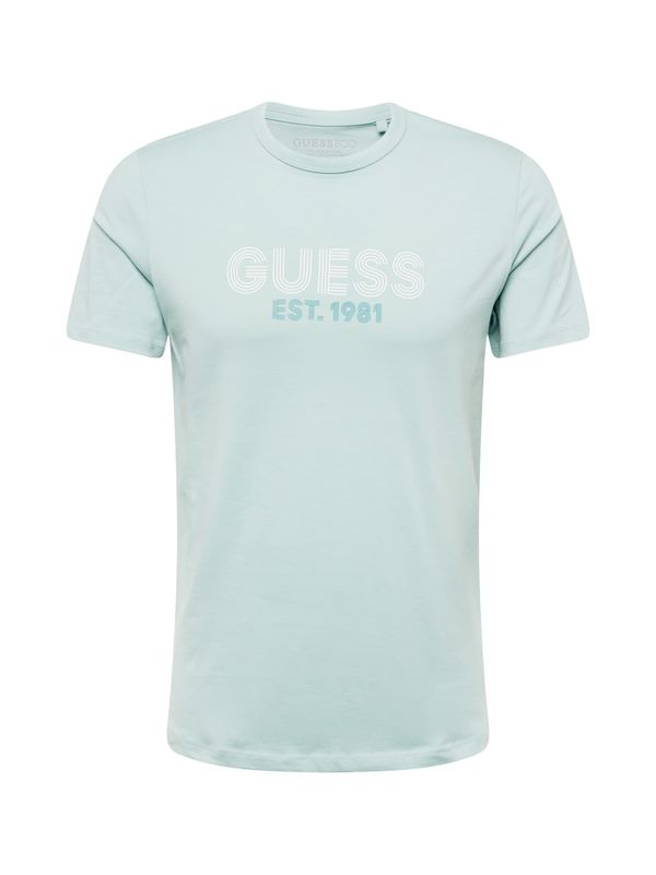 GUESS GUESS Majica 'Classic'  cijansko modra / svetlo modra / bela