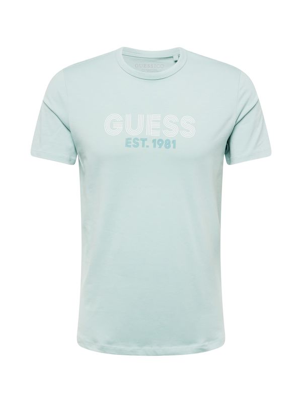GUESS GUESS Majica 'CLASSIC'  cijansko modra / svetlo modra / bela