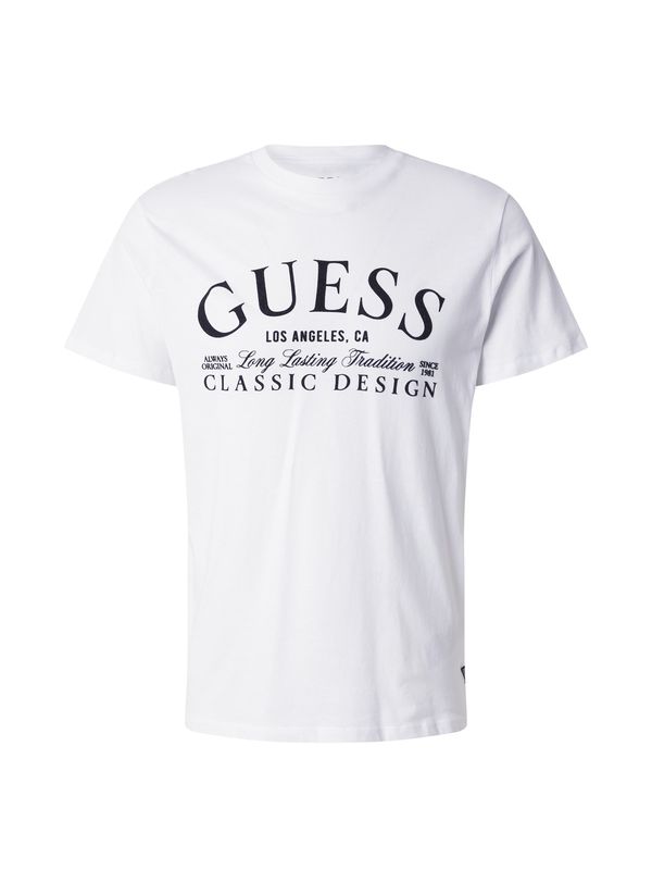 GUESS GUESS Majica 'CLASSIC'  črna / bela