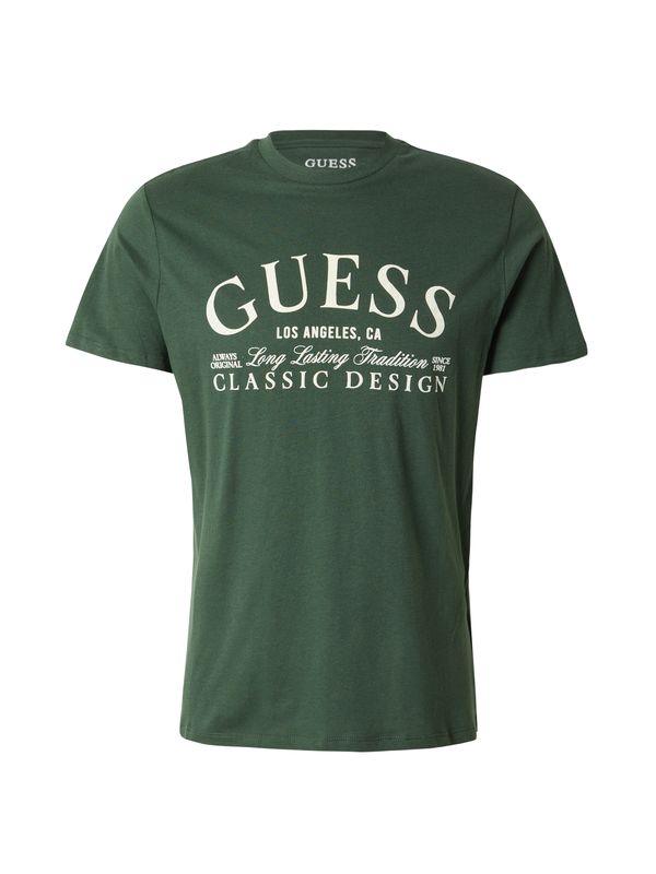 GUESS GUESS Majica 'CLASSIC'  jelka / bela