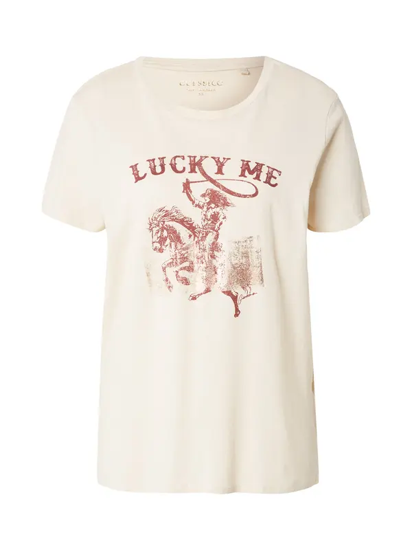 GUESS GUESS Majica 'COWGIRL'  ecru / vinsko rdeča