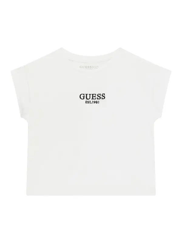 GUESS GUESS Majica  črna / bela