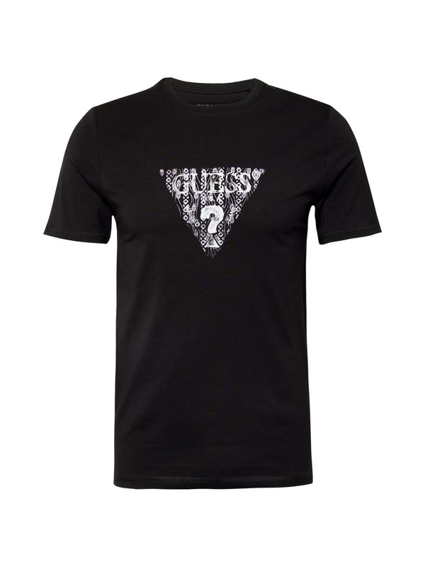 GUESS GUESS Majica  črna / bela