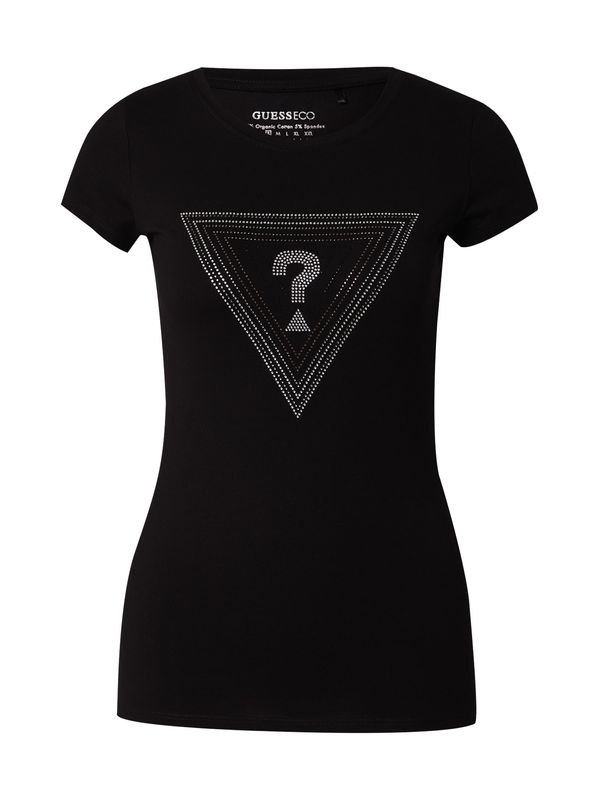 GUESS GUESS Majica  črna / srebrna