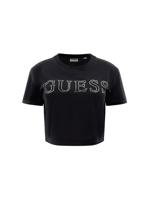 GUESS GUESS Majica  črna / srebrna