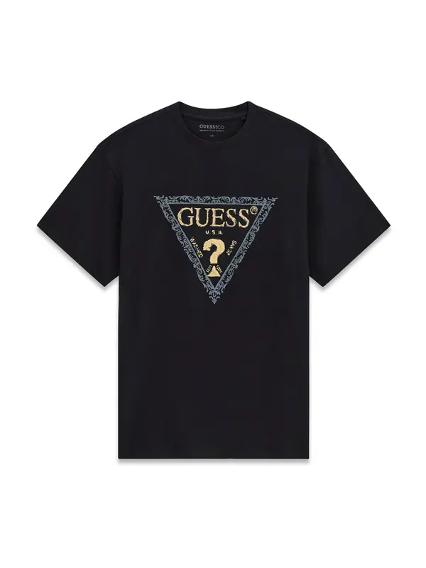 GUESS GUESS Majica  dimno modra / svetlo rumena / črna