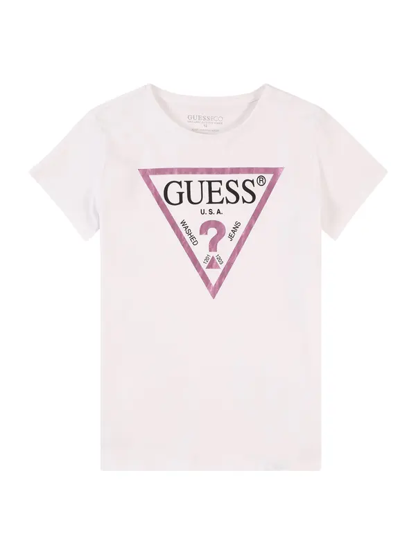 GUESS GUESS Majica  eozin / črna / off-bela