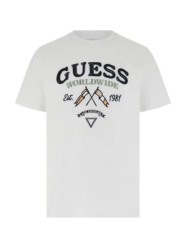 GUESS GUESS Majica 'FLAGS AND CORD'  mornarska / pastelno zelena / oranžna / bela