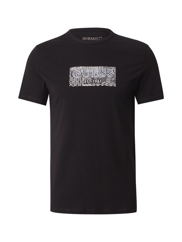 GUESS GUESS Majica  indigo / črna / bela