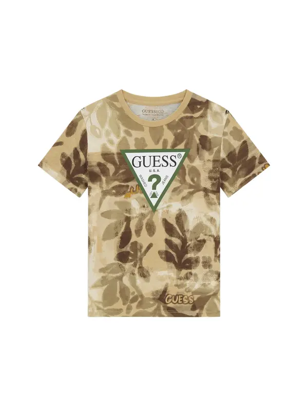 GUESS GUESS Majica  kaki / oliva / temno zelena / bela