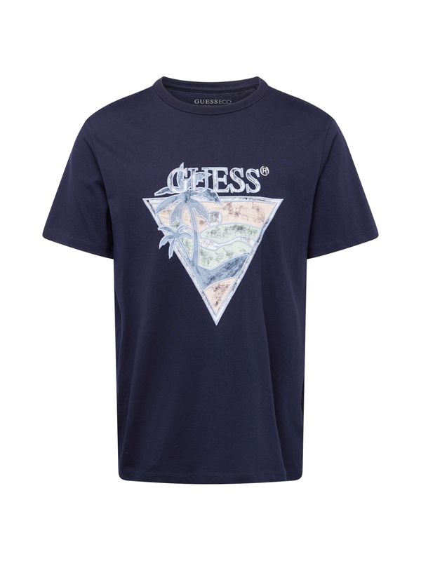 GUESS GUESS Majica  marine / pastelno zelena / pastelno oranžna / bela