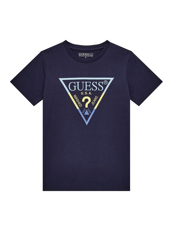 GUESS GUESS Majica  marine / svetlo modra / pastelno rumena