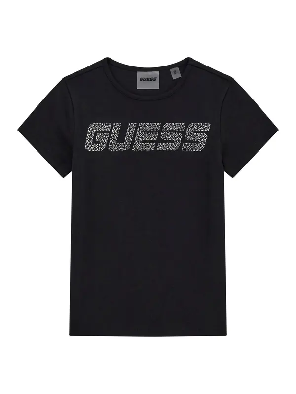 GUESS GUESS Majica 'MINIME'  črna / srebrna