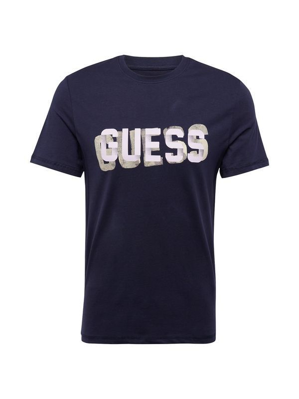 GUESS GUESS Majica  mornarska / greige / bela