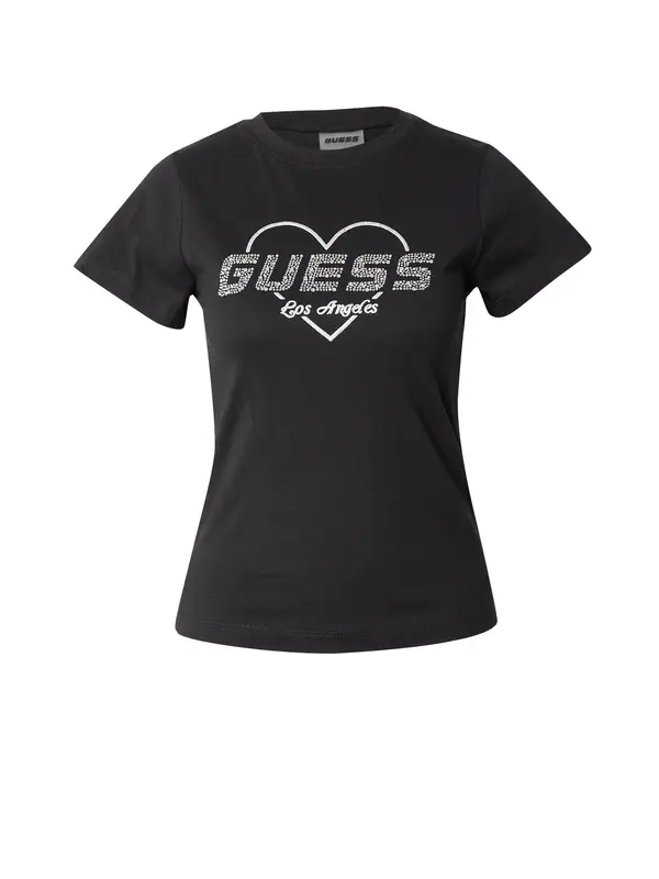 GUESS GUESS Majica 'NARCISO'  svetlo siva / črna