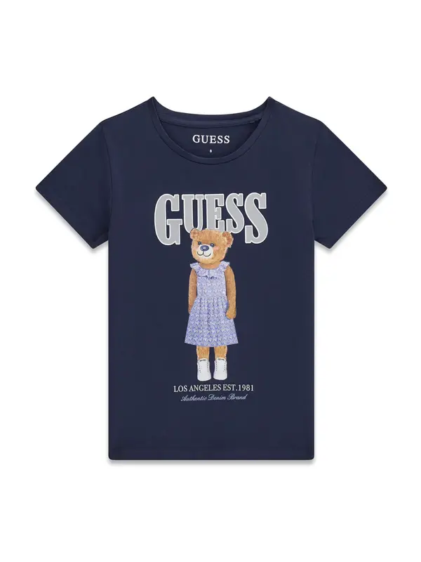 GUESS GUESS Majica  nočno modra / rjava / siva / vijolično modra