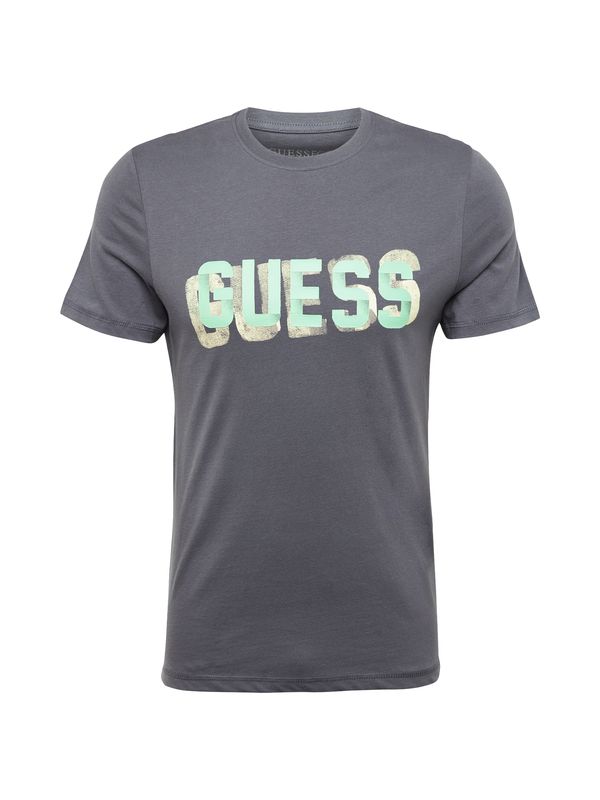 GUESS GUESS Majica  pastelno rumena / temno siva / svetlo zelena