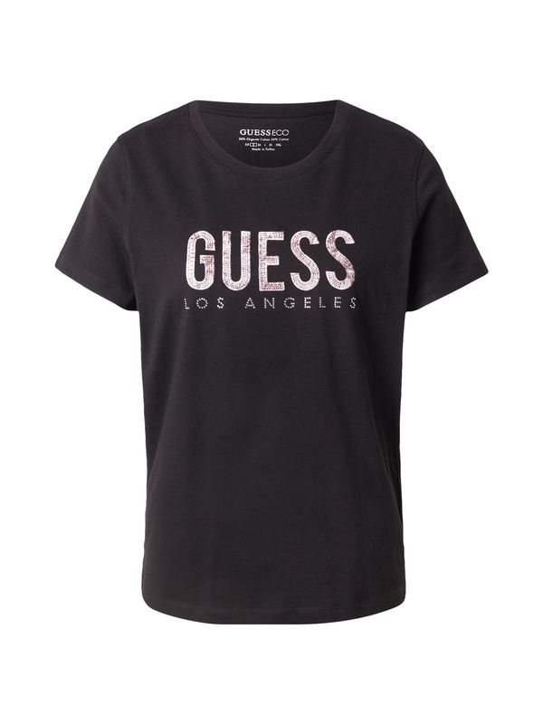 GUESS GUESS Majica 'PYTHON'  jagoda / črna / off-bela