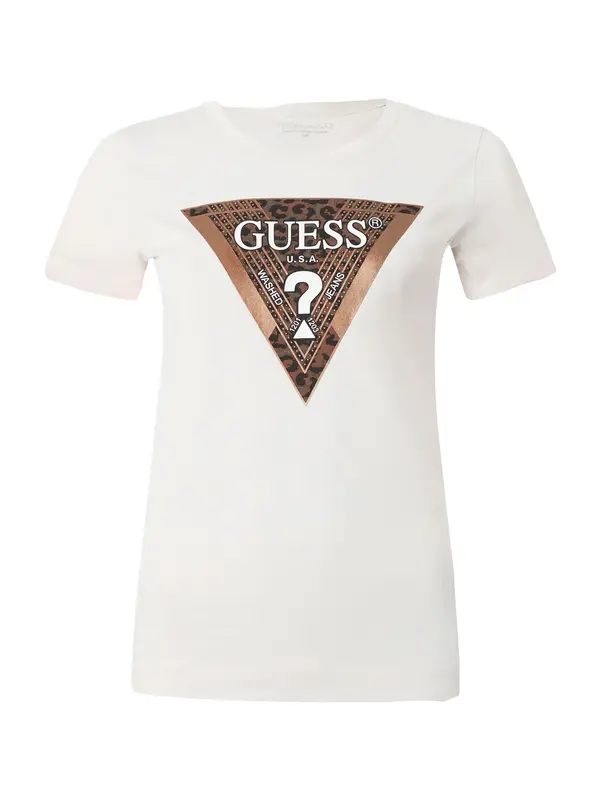 GUESS GUESS Majica  rjava / bakrena / črna / bela
