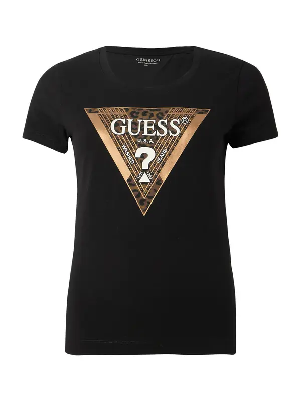 GUESS GUESS Majica  rjava / zlata / črna / bela