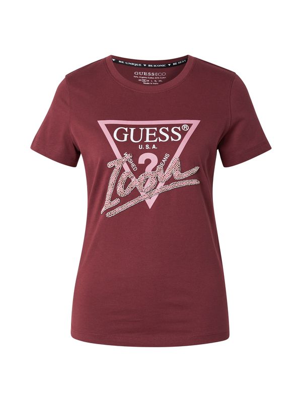 GUESS GUESS Majica  roza / bordo / srebrna / bela