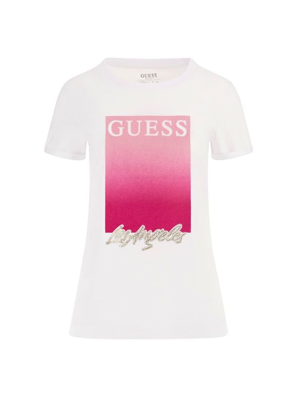 GUESS GUESS Majica  roza / temno roza / bela