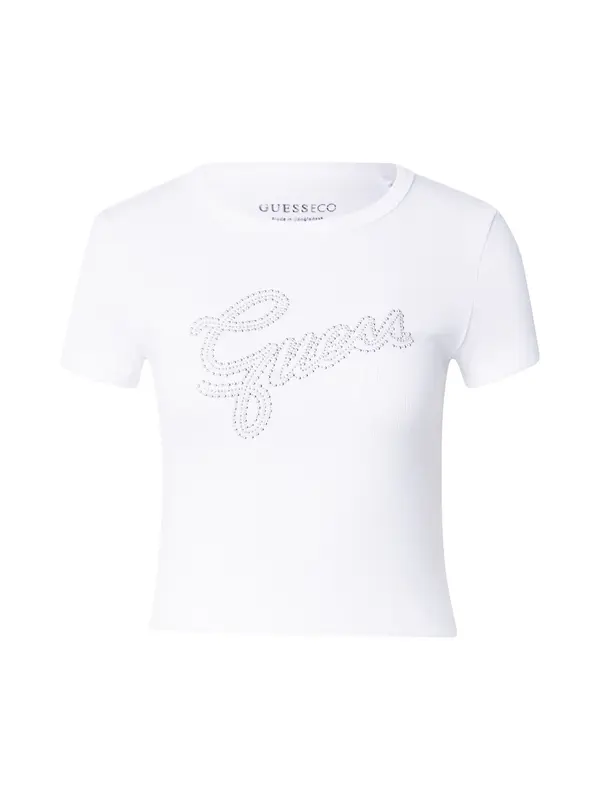 GUESS GUESS Majica  srebrna / bela