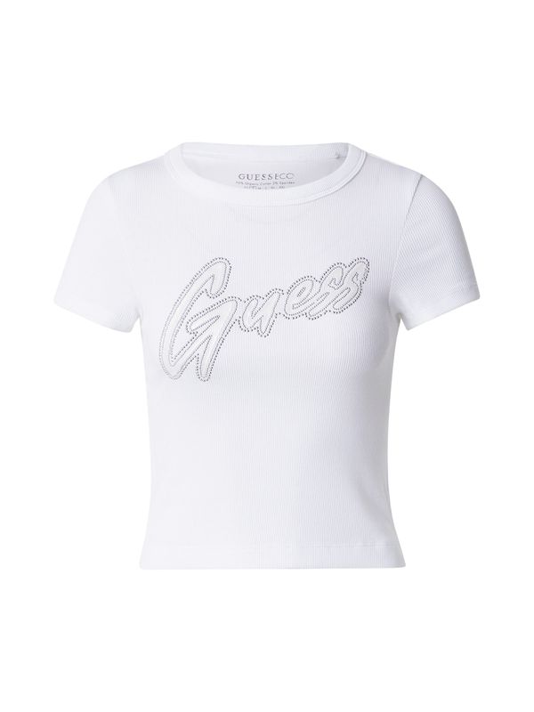 GUESS GUESS Majica  srebrna / bela