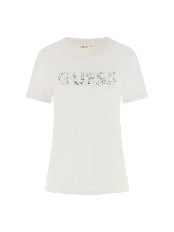 GUESS GUESS Majica  srebrna / bela