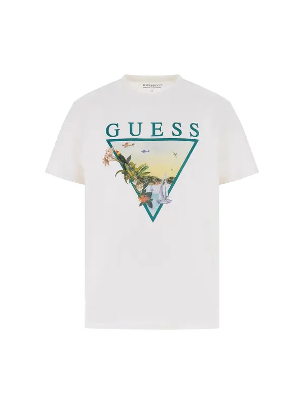 GUESS GUESS Majica  svetlo modra / med / smaragd / bela