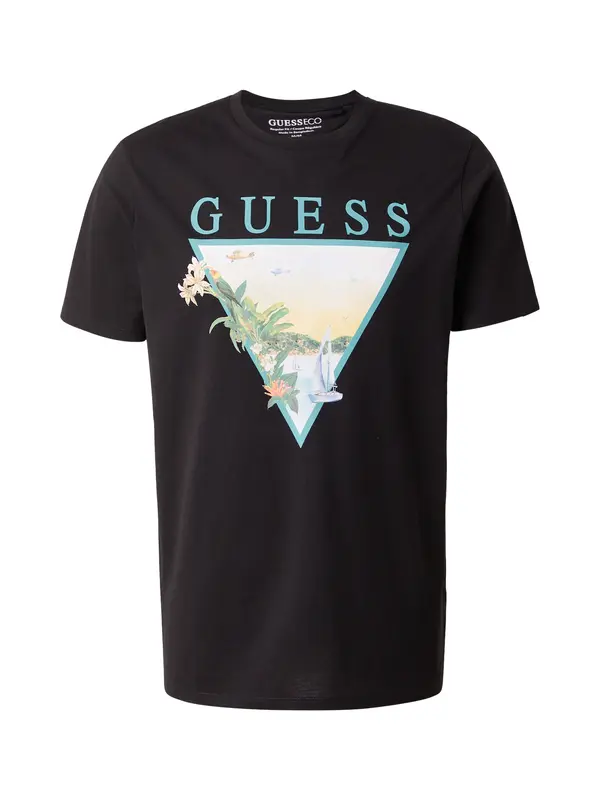 GUESS GUESS Majica  svetlo modra / rumena / zelena / črna